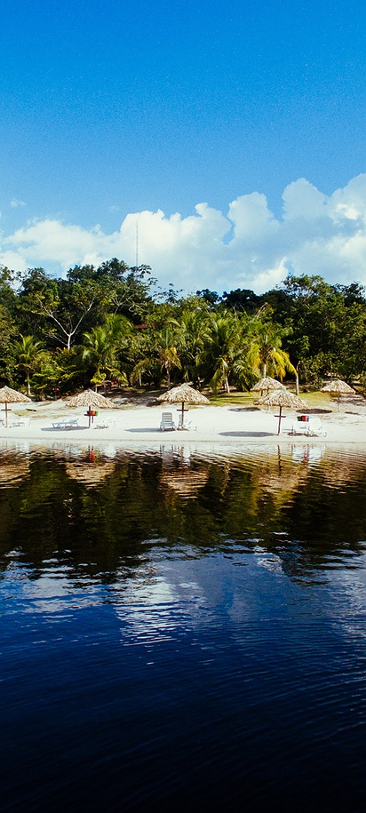 the private beach area of the Amazon Ecopark Jungle Lodge, located in Manaus, Brazil