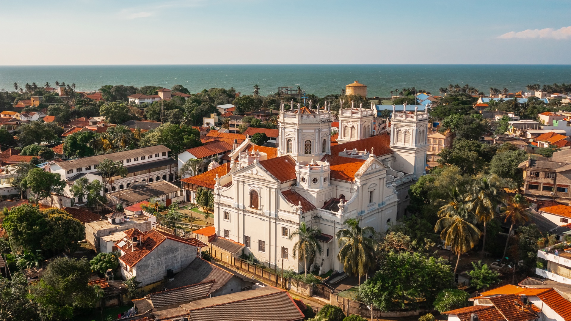 an aerial view of St. Mary's Church located in Negombo, Sri Lanka