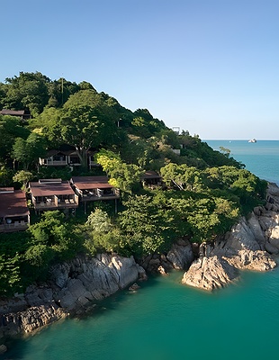 view of Promthep Cape and Nai Harn Beach in Phuket, Thailand