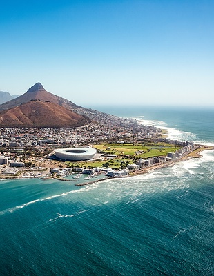 aerial view of Cape Town, South Africa