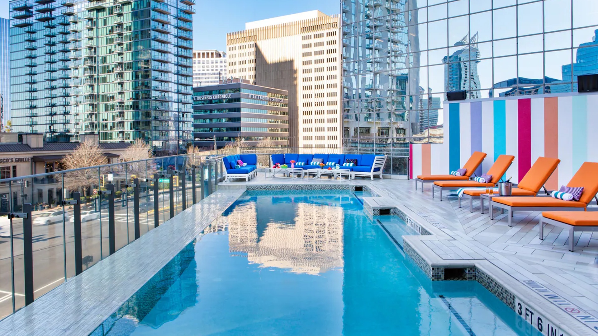 rooftop pool deck at the Hotel Colee, Atlanta