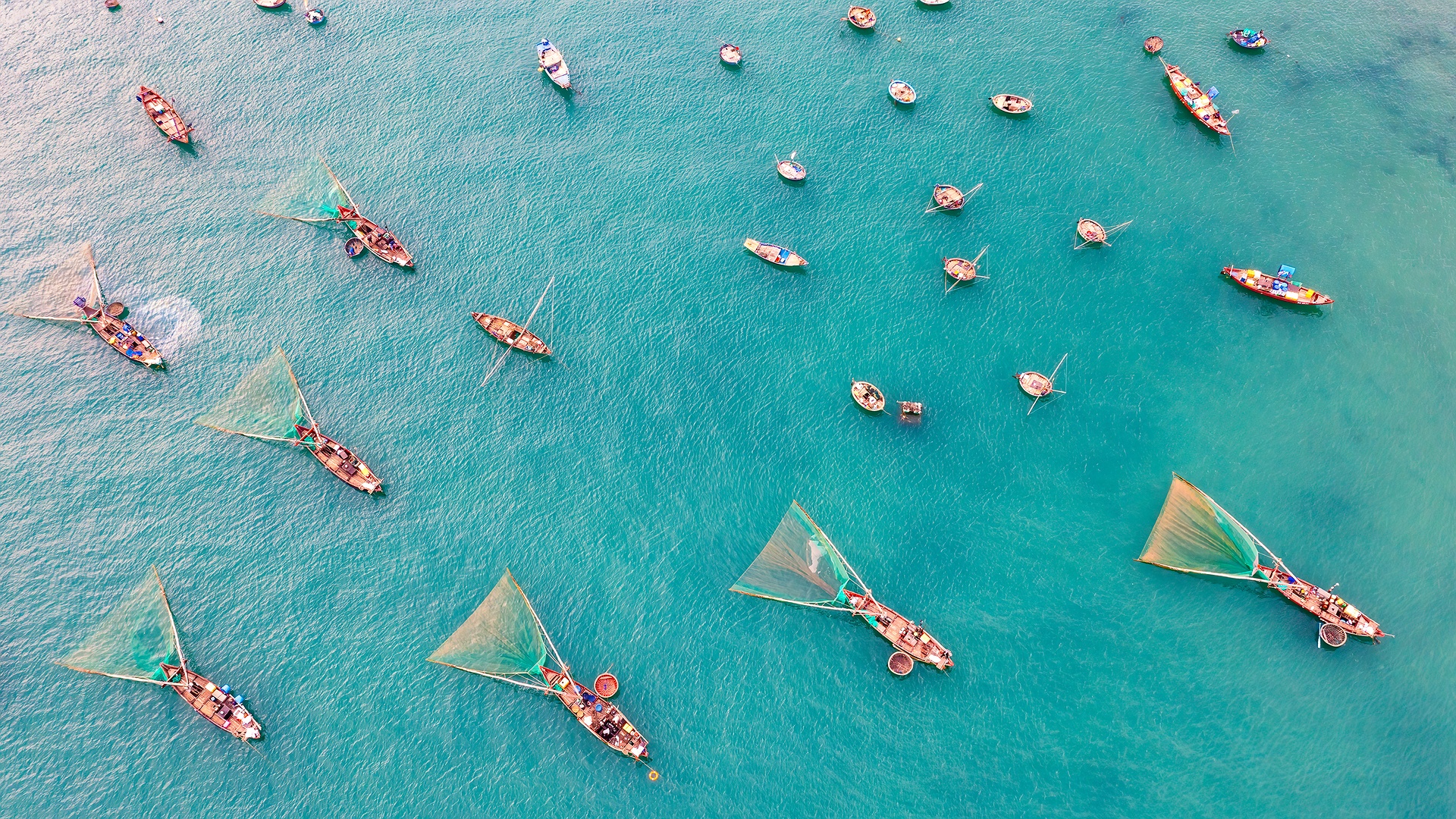 Aerial view of My Khe Beach in Da Nang, Vietnam