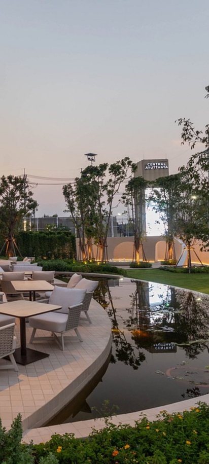 outdoor patio area at the Centara Ayutthaya hotel in Thailand