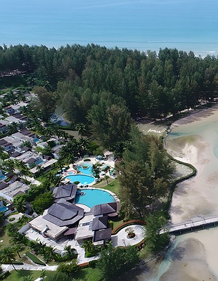 Apsara Beachfront Resort and Villa aerial view