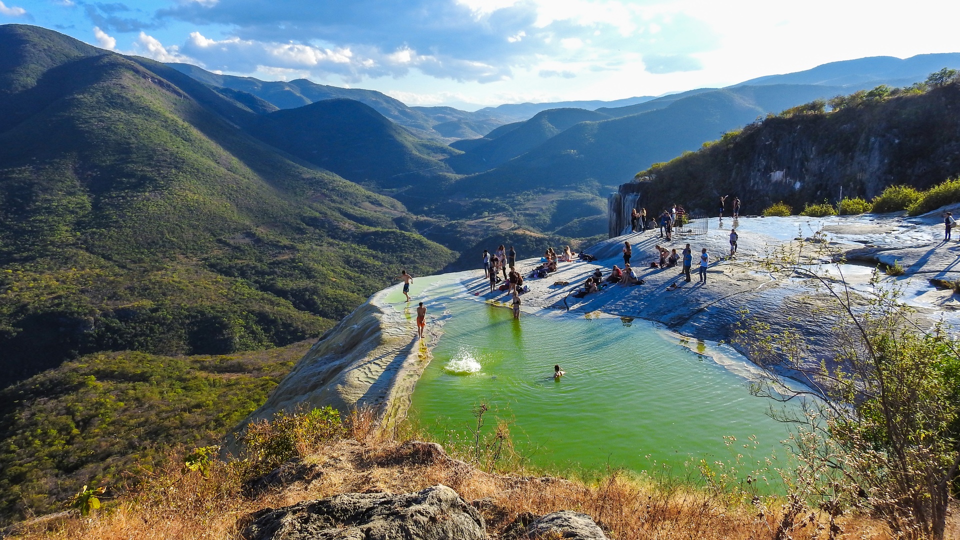 the natural infinity pools at Hierve el Agua in Oaxaca, Mexico