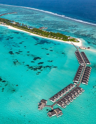le meridien maldives aerial view photo