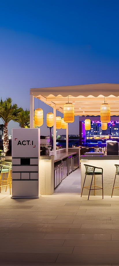 the Act1 bar located within the Rixos Obhur Jeddah Resort & Villas in Saudi Arabia