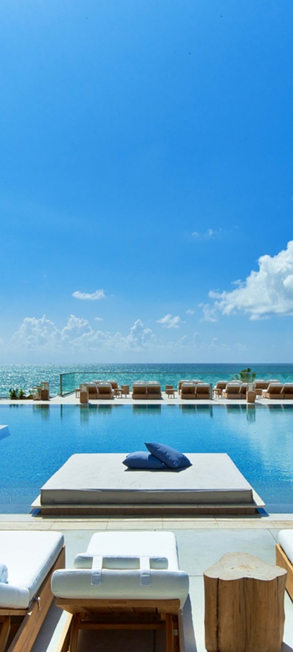 the main pool at the 1 Hotel South Beach in Miami, Florida
