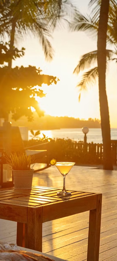 sunset view from the deck of the Sunprime Kamala Beach resort in Phuket, Thailand