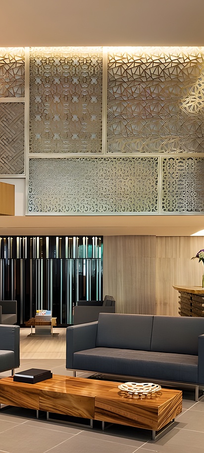 the lobby of the Oasia Suites Kuala Lumpur