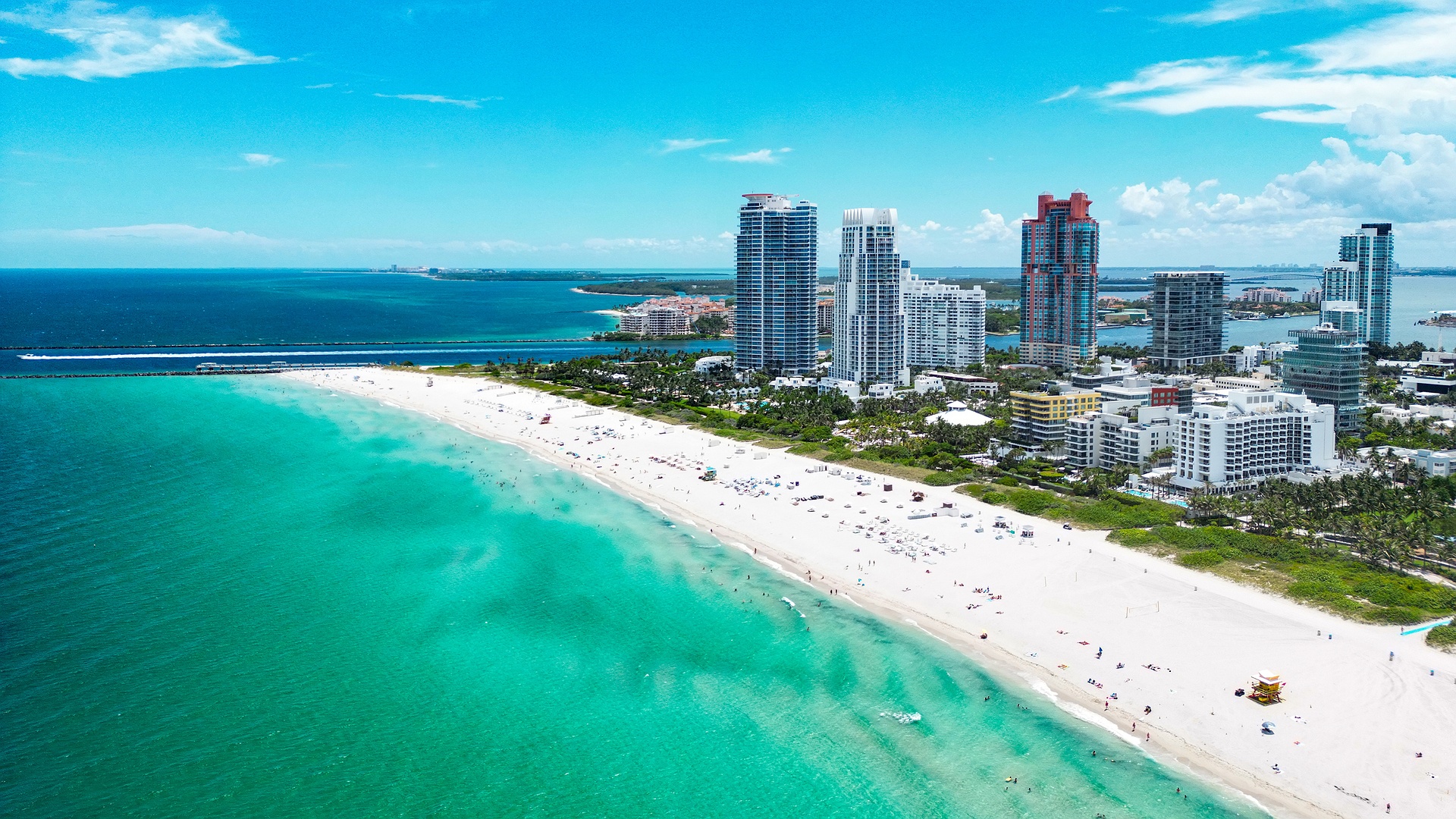 aerial view of miami south beach