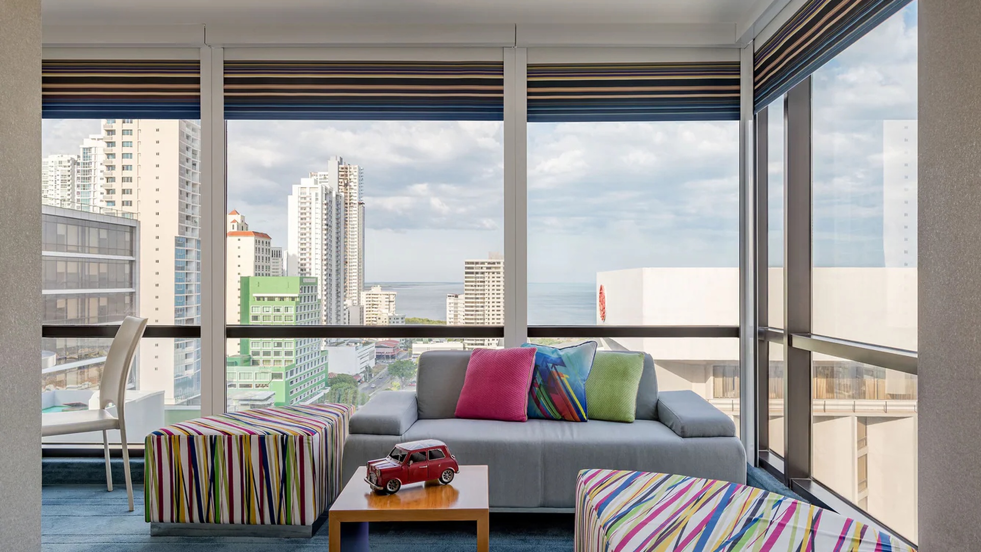a guest room at the Aloft Panama hotel, located in Panama City, Panama
