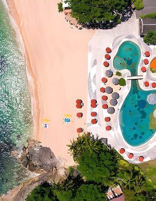 view of Promthep Cape and Nai Harn Beach in Phuket, Thailand