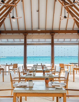 Aerial view of Heritance aarah Maldives