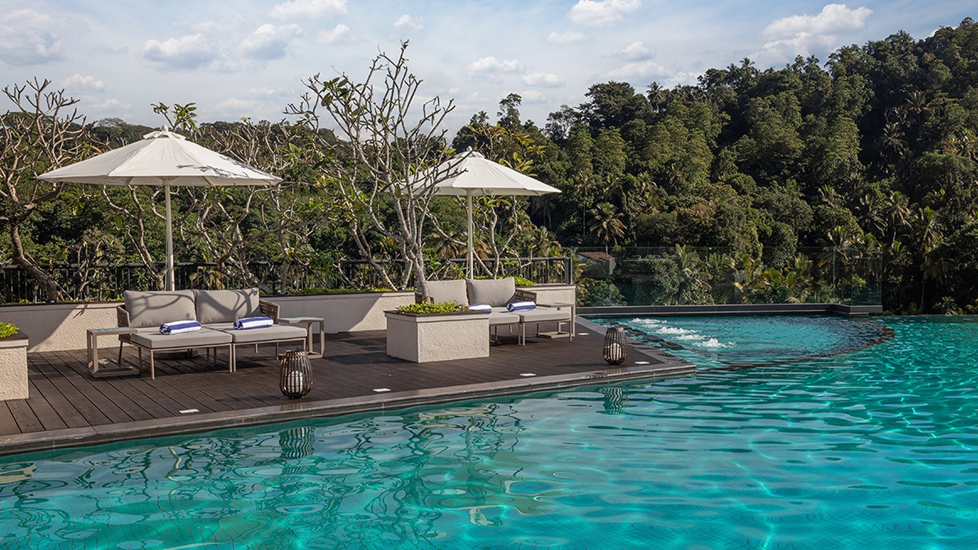 rooftop infinity pool at The Golden Crown Hotel in Kandy, Sri Lanka