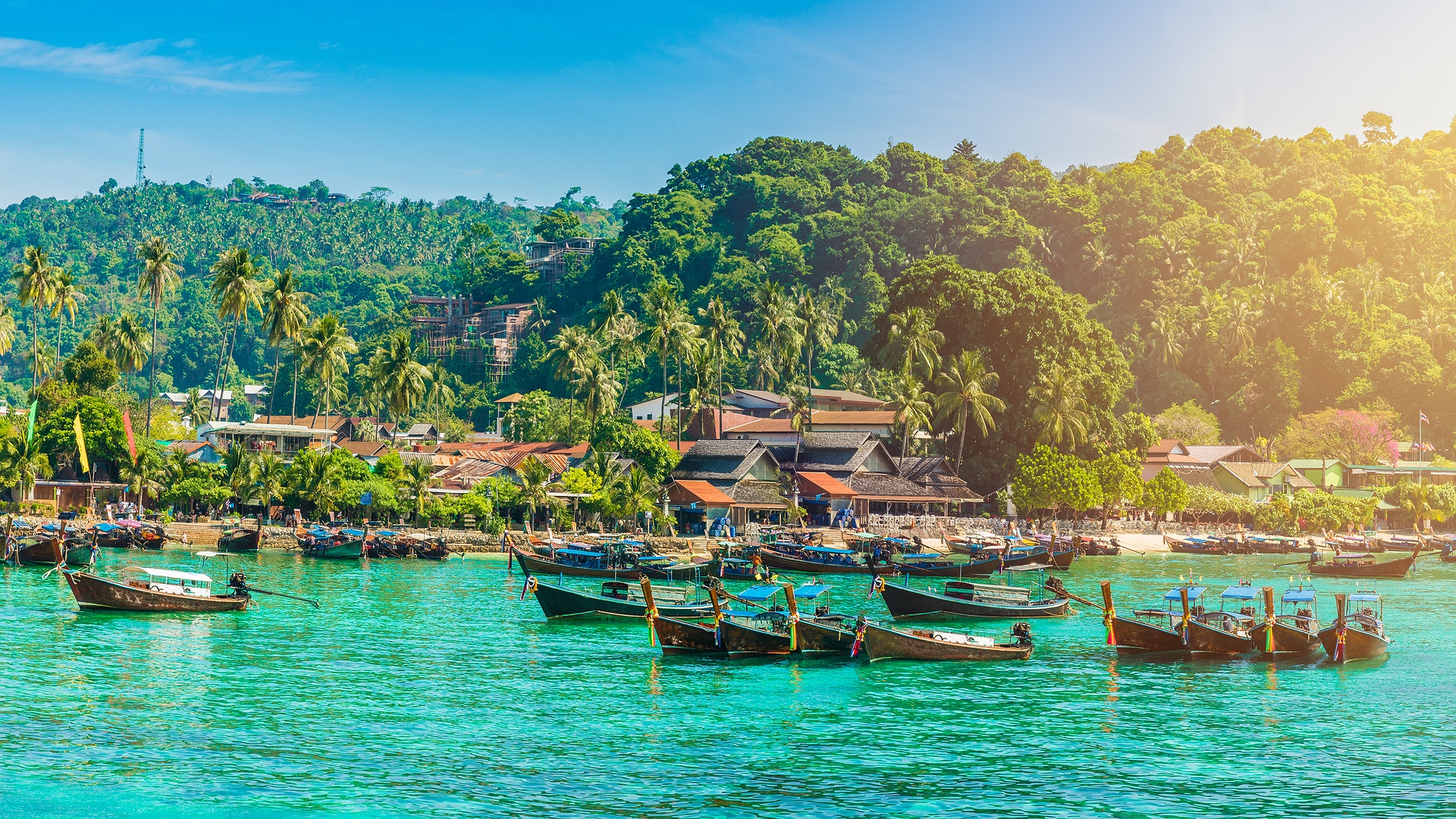 a scenic view of Tonsai Beach in the Phi Phi Islands, Thailand