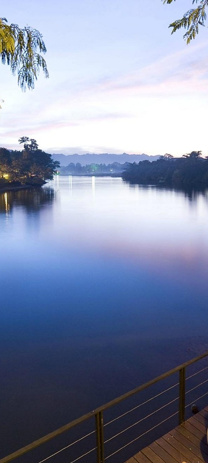 scenic riverside view at U Inchantree Kanchanaburi resort in Thailand