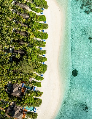 Aerial view of Dusit Thani Maldives