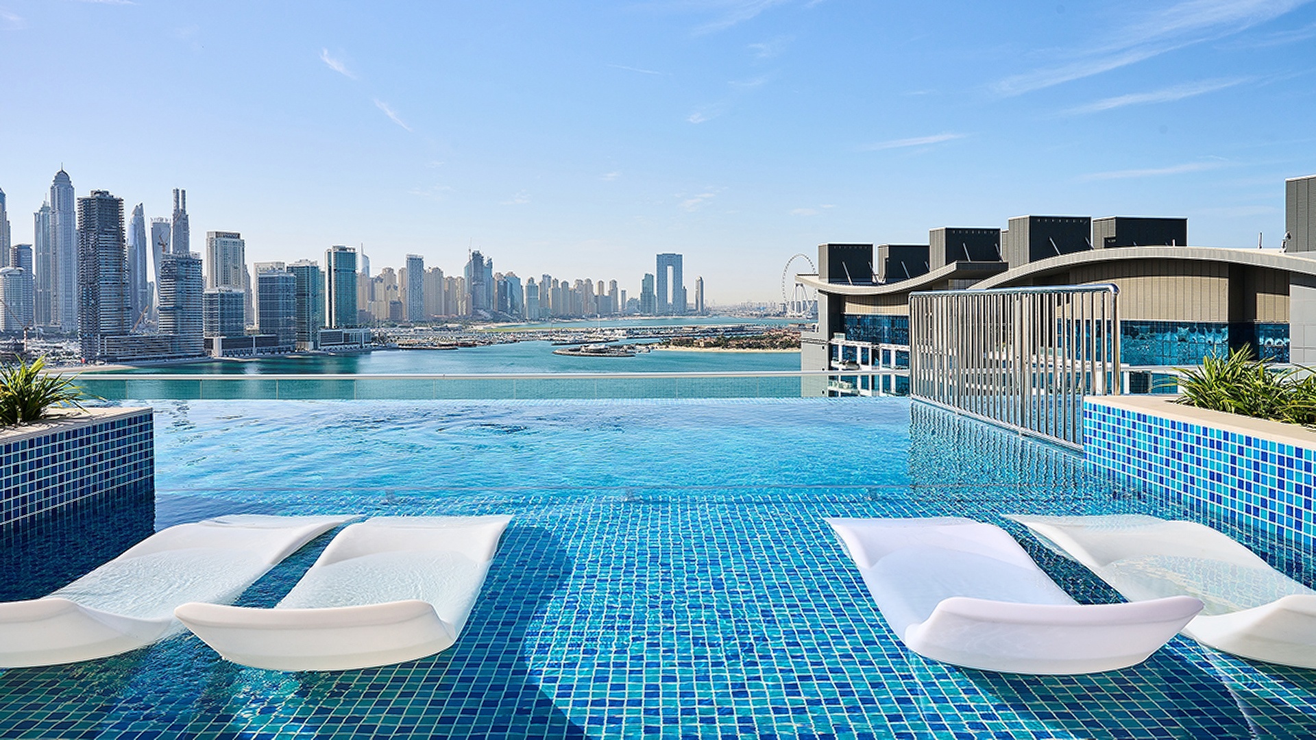 Rooftop infinity pool at the NH Collection Dubai The Palm