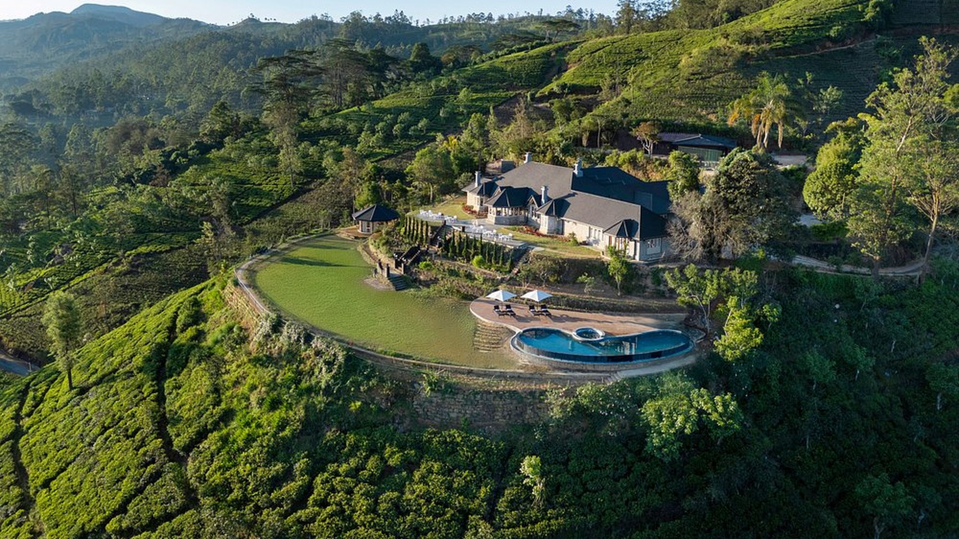an aerial view of the Uga Halloowella boutique hotel