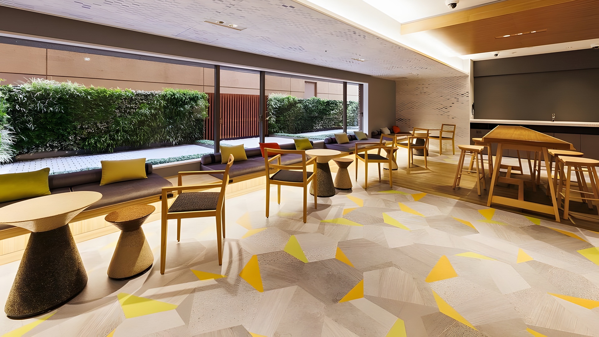 nterior view of a lounge or common area within the Hotel Metropolitan Edmont Tokyo