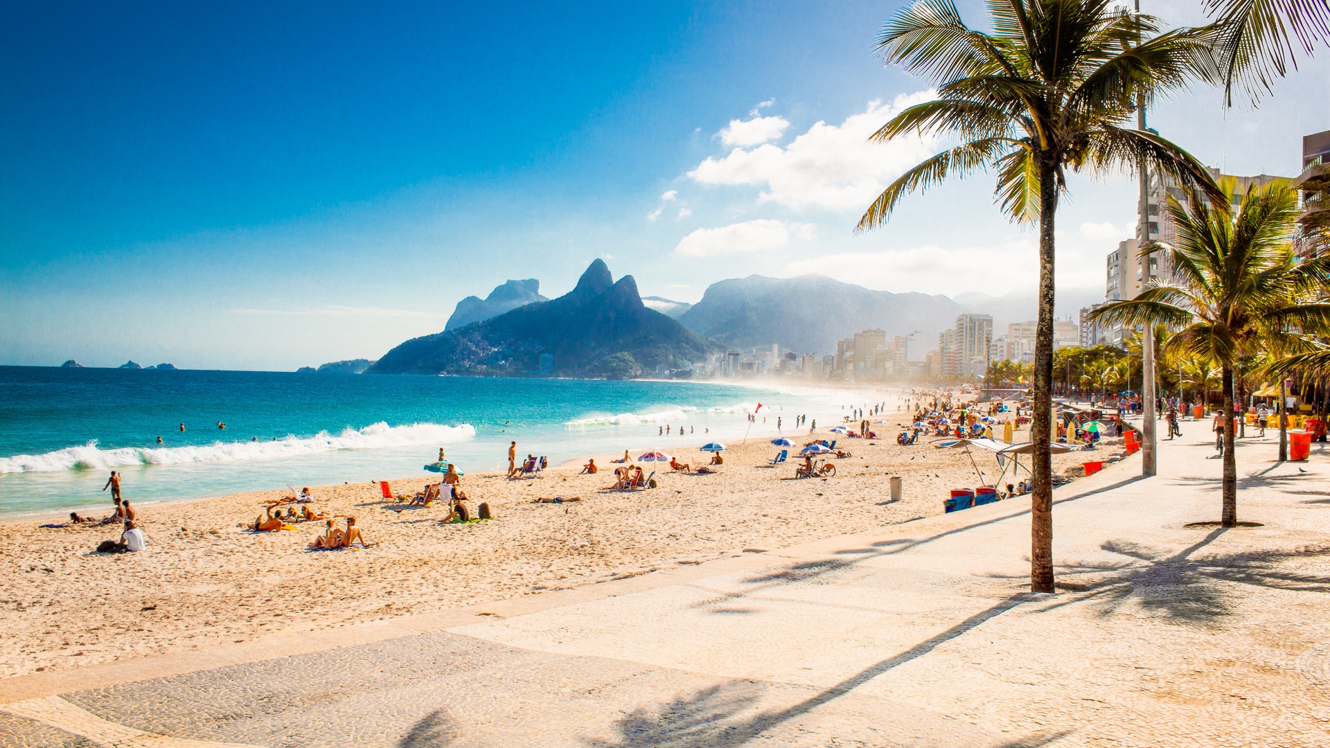 a scenic view of Ipanema Beach in Rio de Janeiro, Brazil