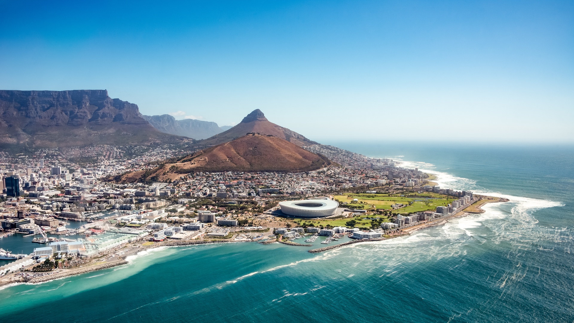 aerial view of Cape Town, South Africa