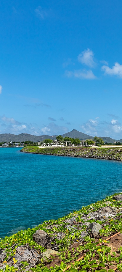 the marina at Glossy Bay on Canouan Island in Saint Vincent and the Grenadines