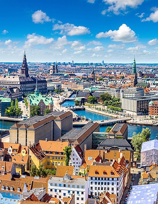 aerial view of Copenhagen, Denmark