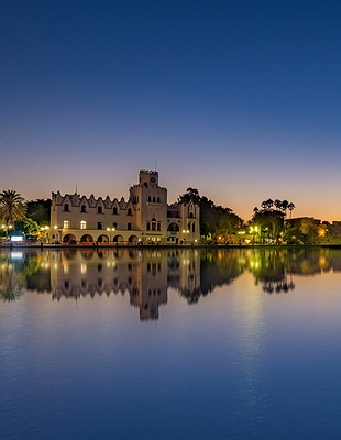 sunset view of the Ikos Aria resort
