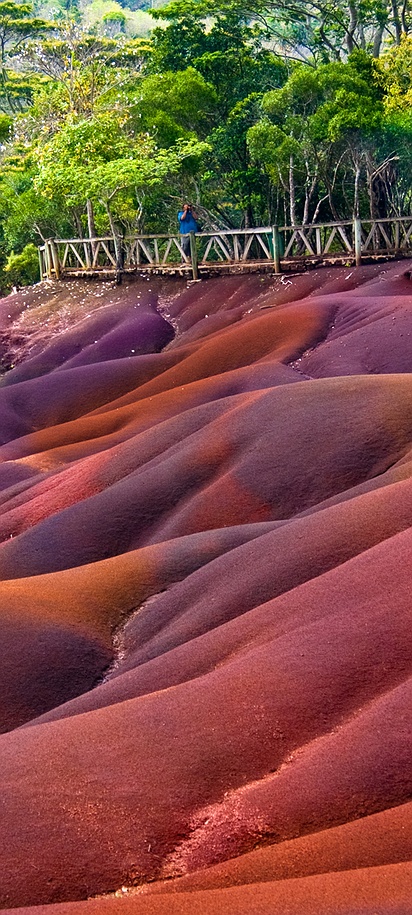 Visitors at Chamarel seven colored earth geopark