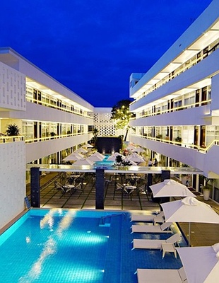 an aerial view of the Bohol Beach Club resort