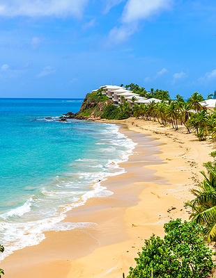 aerial view of Galleon Beach in Freeman's Bay, Antigua