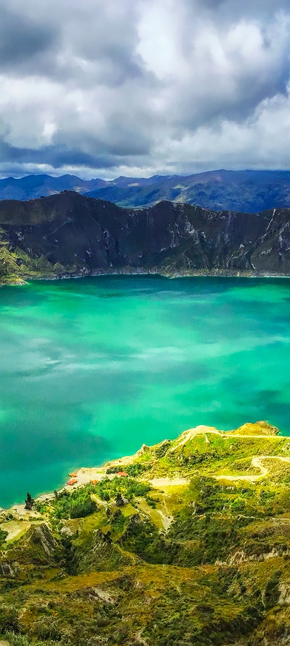 Quilotoa, a water-filled volcanic caldera