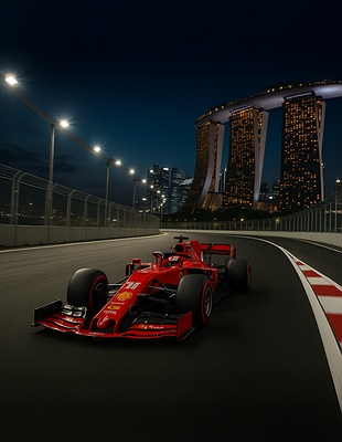 Race car on the Marina Bay Street