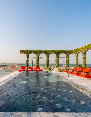 Katara Towers, a landmark architectural structure in Lusail, Qatar