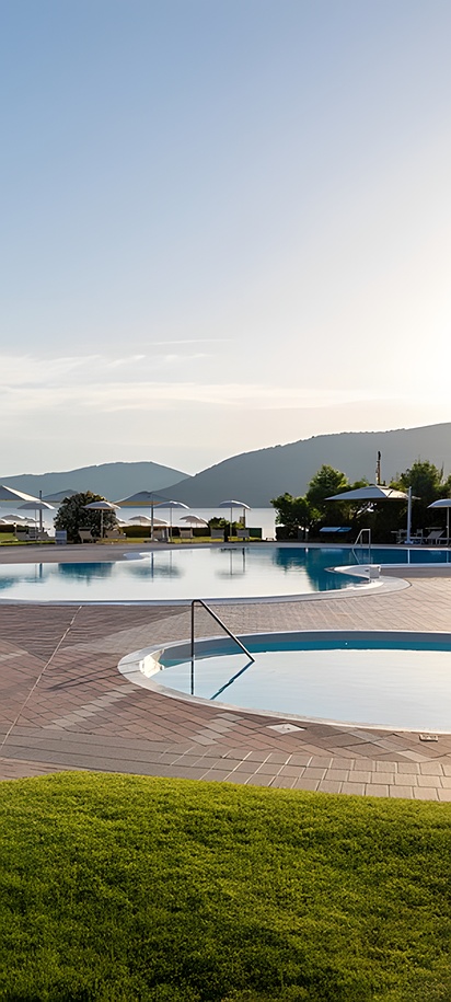 the outdoor saltwater pool area at the Hotel Corte Rosada, Affiliated by Meliá