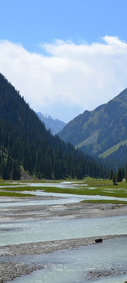 the Karakol Valley located within the Terskey Ala-Too mountain range in Kyrgyzstan