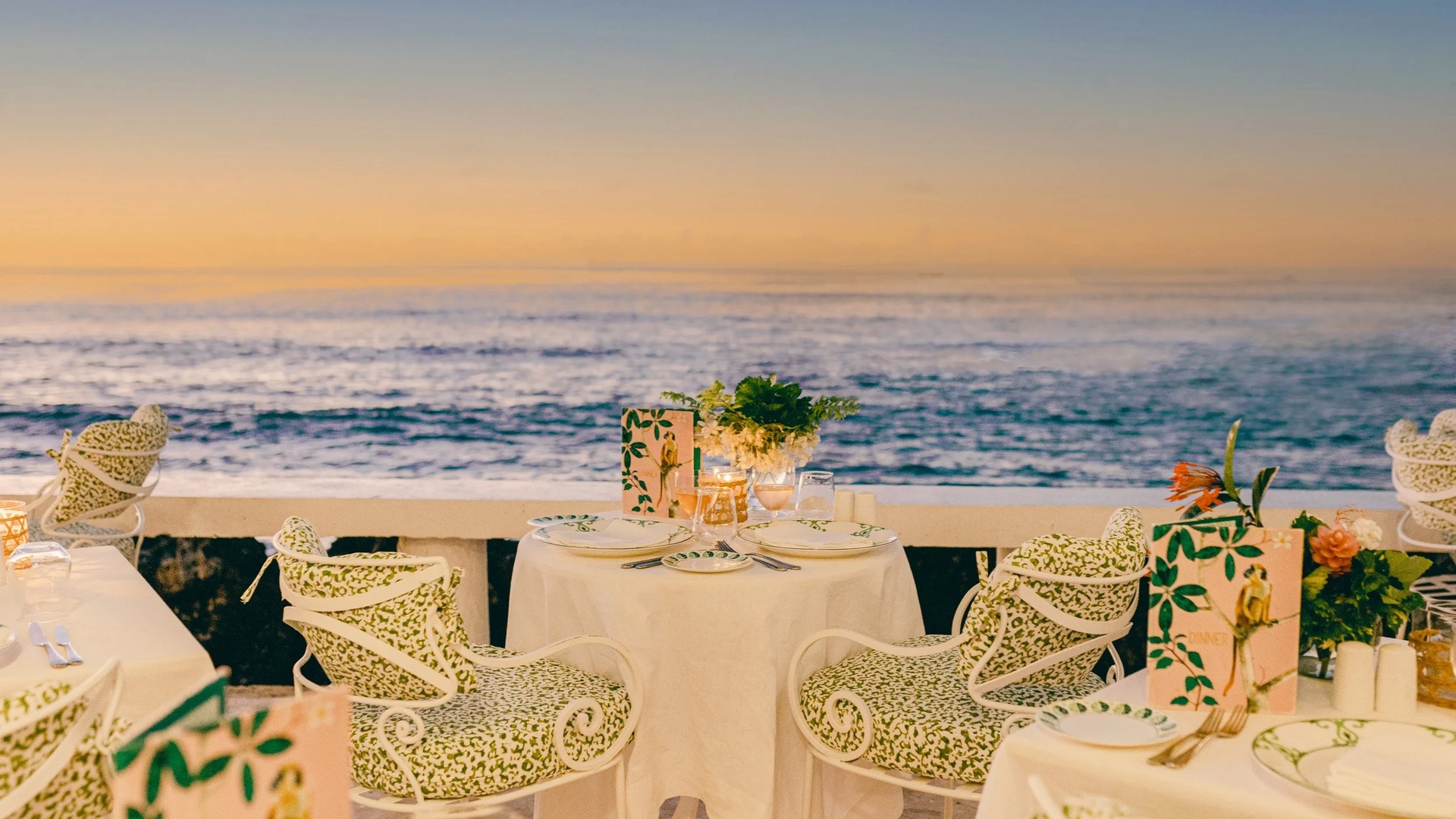 outdoor dining area at Cobblers Cove in Barbados