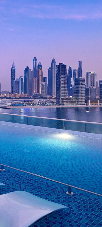 rooftop infinity pool at the NH Collection Dubai The Palm