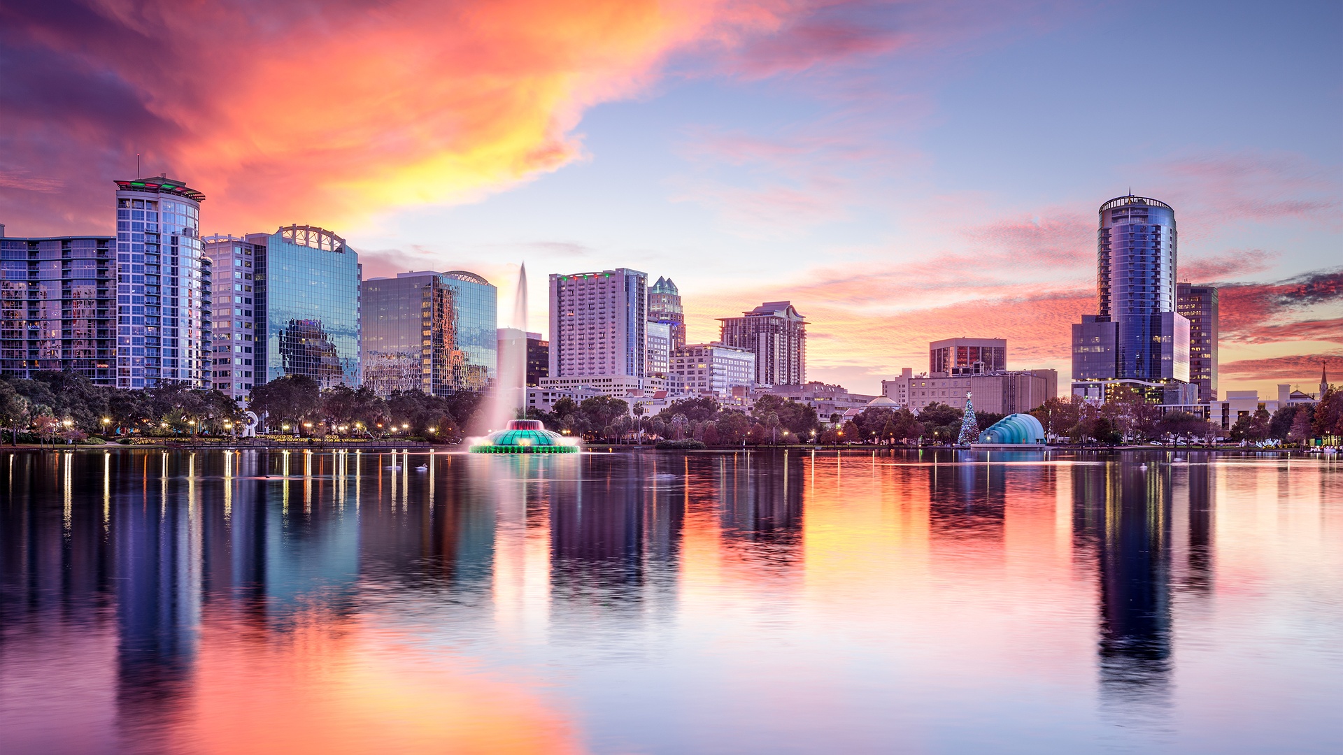 Lake Eola park view, Florida