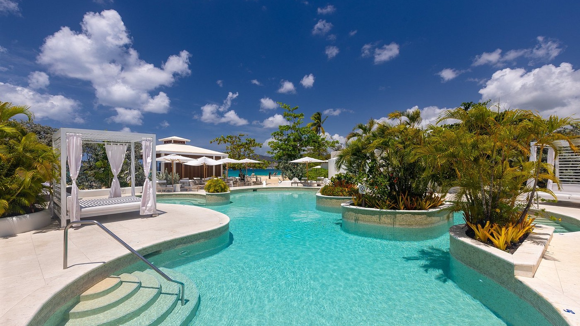 Spice Island Beach Resort in Grenada pool view