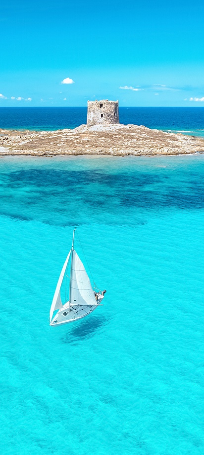 La Pelosa Beach (Spiaggia della Pelosa) located in Stintino