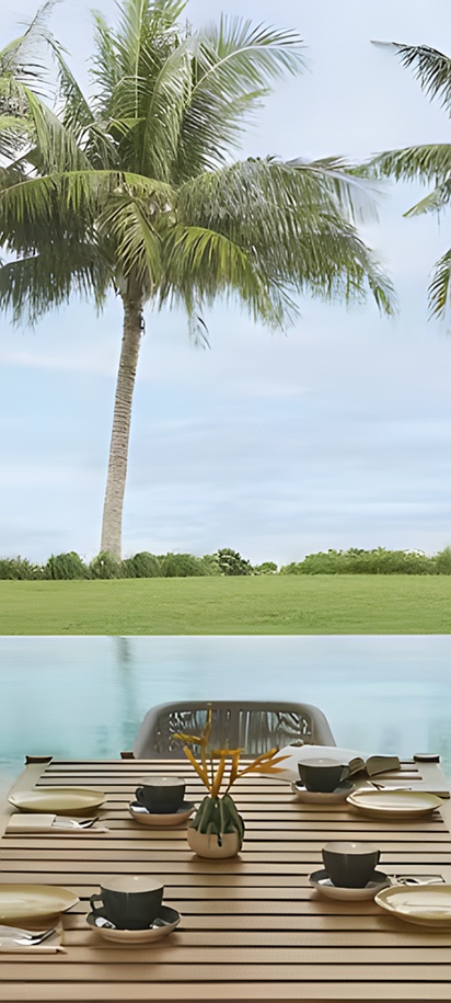 a tranquil dining scene at the Barceló Coconut Island resort in Phuket, Thailand