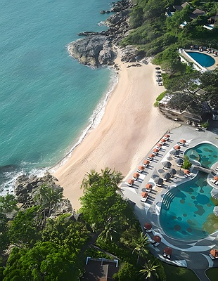 view of Promthep Cape and Nai Harn Beach in Phuket, Thailand