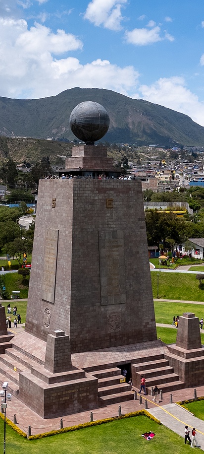 the Monument to the Equator at the Ciudad Mitad del Mundo