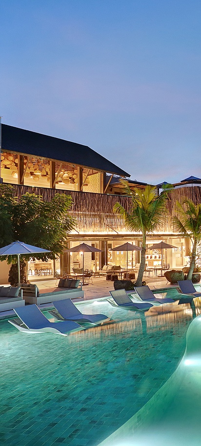 main pool area at the luxury Cross Bali Breakers resort