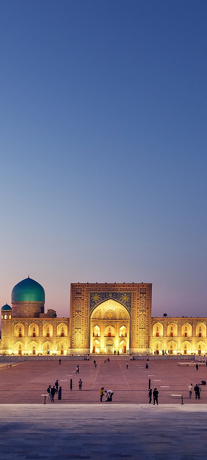 Registan Square in Samarkand, Uzbekistan, a UNESCO World Heritage site
