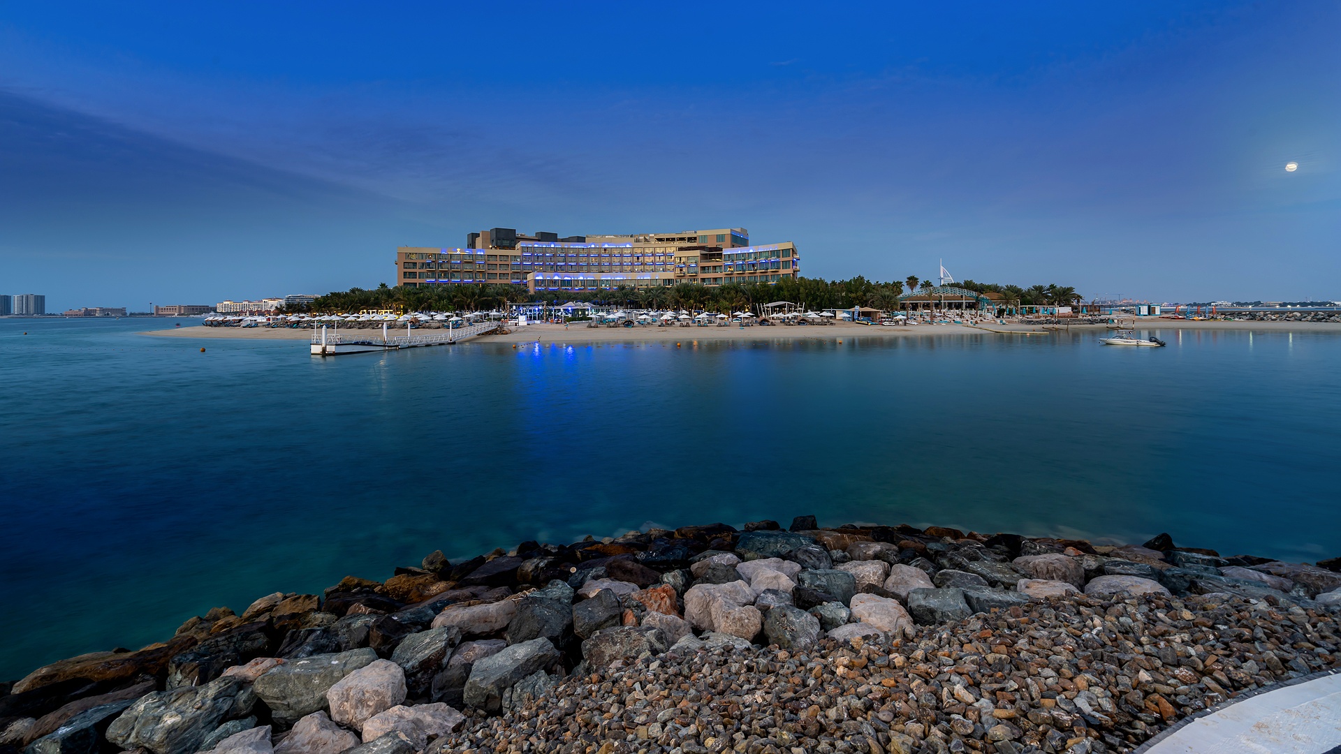 Rixos The Palm Hotel and Suites night exterior view