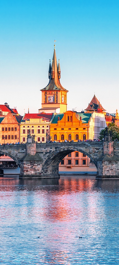 View of Charles Bridge in Czechia
